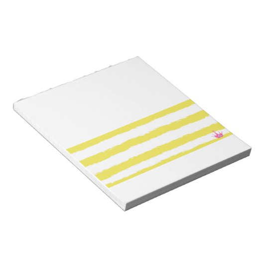Yellow stripes and a pink crown Notepad ノートパッド (アングル)