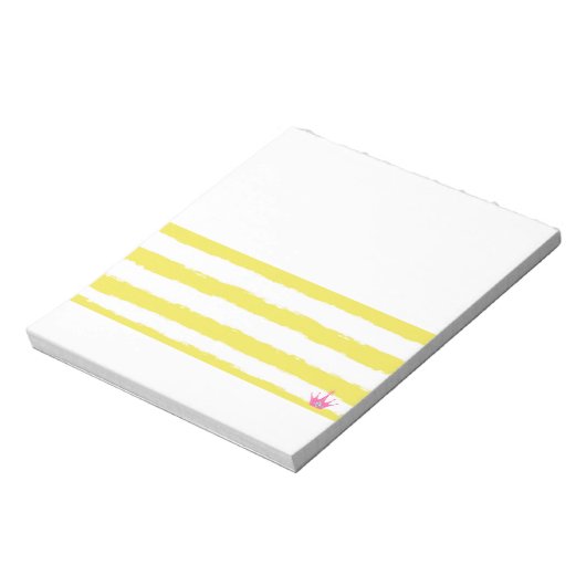 Yellow stripes and a pink crown Notepad ノートパッド (回転)