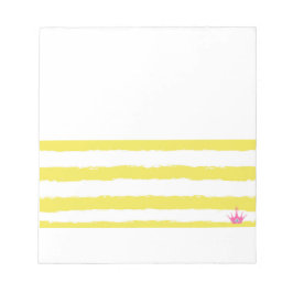 Yellow stripes and a pink crown Notepad ノートパッド