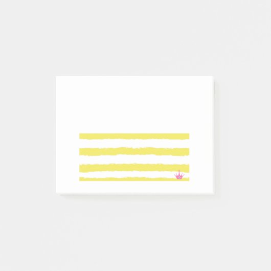 Yellow stripes and a pink crown Post-It Notes ポストイット (正面)