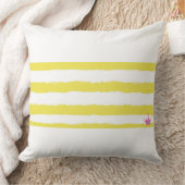 Yellow stripes and a pink crown Throw Pillow クッション (ブランケット)