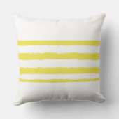 Yellow stripes and a pink crown Throw Pillow クッション (裏面)
