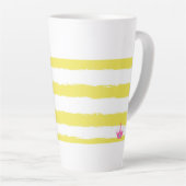 Yellow stripes and a pink Latte Mug カフェラテマグ (右アングル)