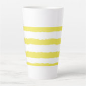Yellow stripes and a pink Latte Mug カフェラテマグ (正面)