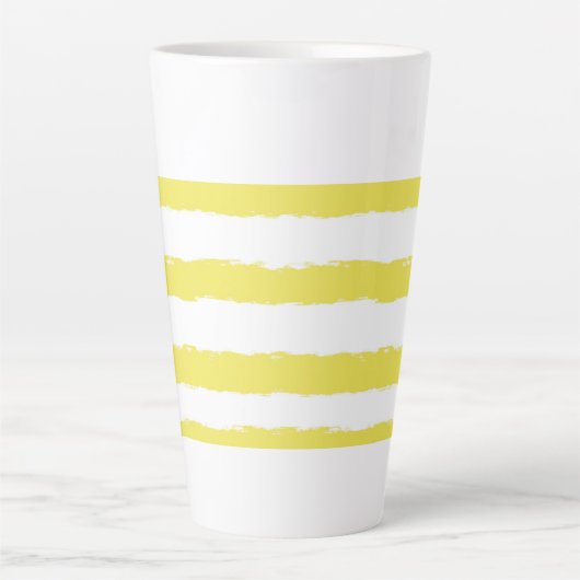 Yellow stripes and a pink Latte Mug カフェラテマグ (正面)