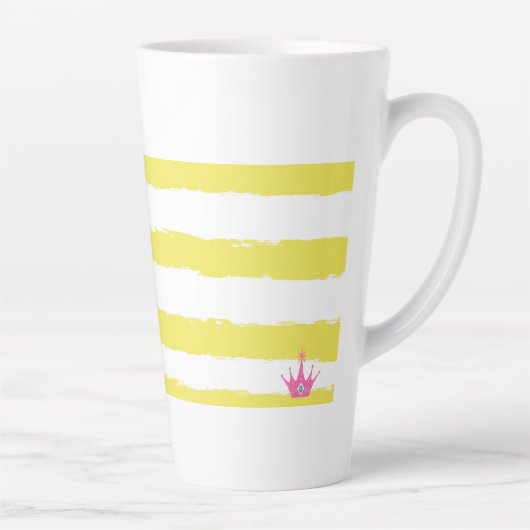 Yellow stripes and a pink Latte Mug カフェラテマグ (右)