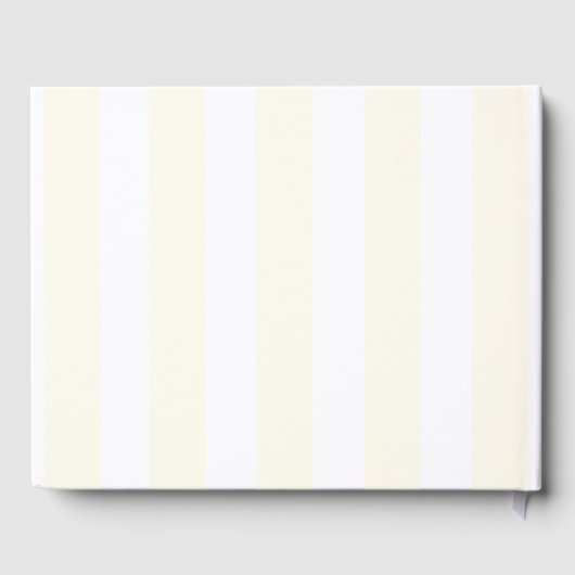 Yellow Stripes Bow Crest Monogram Spring Wedding ゲストブック (裏面)