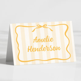 Yellow Stripes Escort Name Cards テーブルナンバー