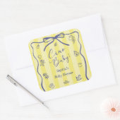 Yellow Stripes Italian Themed Ciao Baby  スクエアシール (封筒)