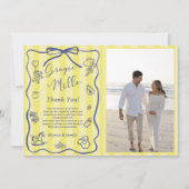 Yellow Stripes Italian Themed Ciao Baby Photo 招待状 (正面)