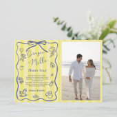 Yellow Stripes Italian Themed Ciao Baby Photo 招待状 (スタンド正面)