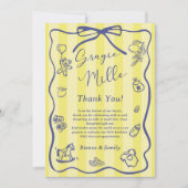 Yellow Stripes Italian Themed Ciao Baby Shower 招待状 (正面)