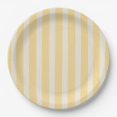 Yellow Stripes La Dolce Vita Lemons Italian PLAIN ペーパープレート (正面)
