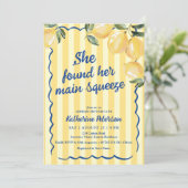 Yellow Stripes Lemon Bridal Shower Invitation 招待状 (スタンド正面)