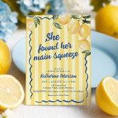 Yellow Stripes Lemon Bridal Shower Invitation 招待状