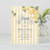 Yellow Stripes Lemon Bridal Shower Invitation 招待状 (スタンド正面)