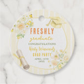 Yellow Stripes Lemons and Flowers Graduation フェイバータグ (正面)