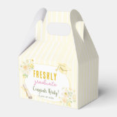 Yellow Stripes Lemons and Flowers Graduation フェイバーボックス (正面サイド)