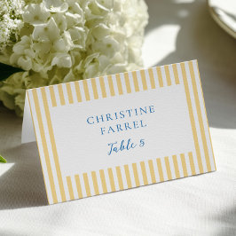 Yellow Stripes Place Cards テーブルナンバー