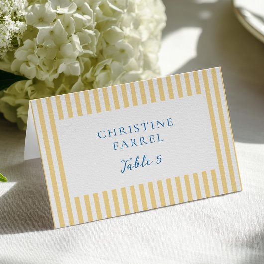 Yellow Stripes Place Cards テーブルナンバー