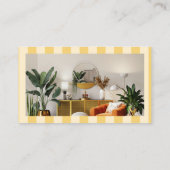 Yellow Stripes QR Code Photo Social Media Icons 名刺 (裏面)