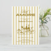 Yellow Stripes That's Amore Bridal Shower 招待状 (スタンド正面)