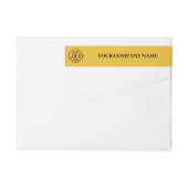 Yellow Stylish Elegant Branded Business Logo ラップアラウンドラベル (裏面)