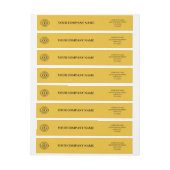 Yellow Stylish Elegant Branded Business Logo ラップアラウンドラベル (シート)