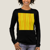 Yellow Stylish Stripes Pattern Design トライブレンドTシャツ (正面)