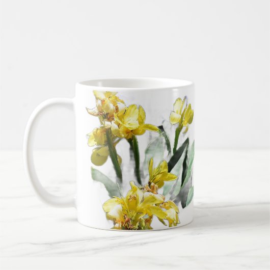 Yellow Summer Lillies コーヒーマグカップ (左)