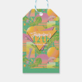 Yellow Summer Vaporwave Sunset Birthday ギフトタグ (正面)