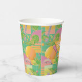 Yellow Summer Vaporwave Sunset Birthday Paper Cups 紙コップ (右)