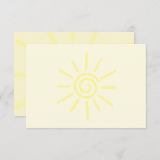 Yellow Sun Drawing Custom ノートカード (正面/裏面)