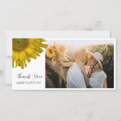 Yellow Sunflower 結婚's Thank You Photo Card サンキューカード (正面)