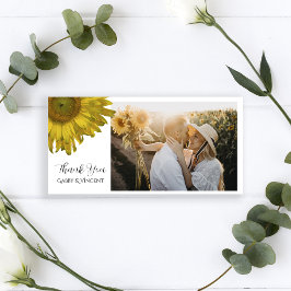 Yellow Sunflower 結婚's Thank You Photo Card サンキューカード
