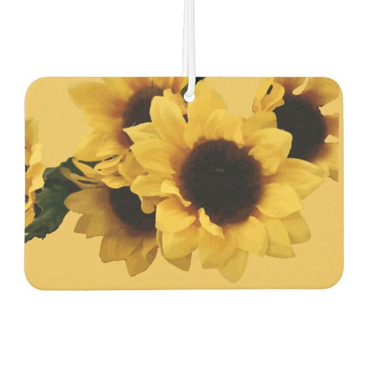 Yellow Sunflower Air Freshener カーエアーフレッシュナー (正面)