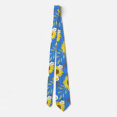 Yellow Sunflower Blue Background Flower Floral ネクタイ (裏面)