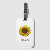 Yellow Sunflower Boho Botanical Personalized  ラゲッジタグ (正面縦)