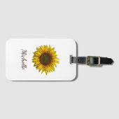 Yellow Sunflower Boho Botanical Personalized  ラゲッジタグ (正面横)