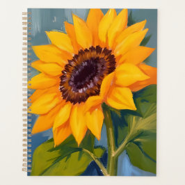 Yellow Sunflower Bright Watercolor Floral プランナー手帳