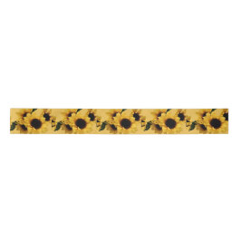 Yellow Sunflower Floral Ribbon サテンリボン