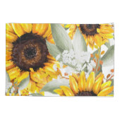 Yellow Sunflower Floral Rustic Fall Flower 枕カバー (裏面)