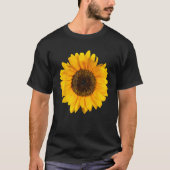 Yellow Sunflower Floral Watercolor Positivity Tシャツ (正面)