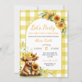 Yellow Sunflower Let's Party Baby Shower Invitatio 招待状 (正面)