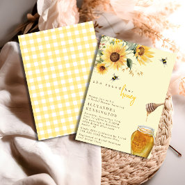 Yellow Sunflower She Found Her Honey Bridal Shower 招待状