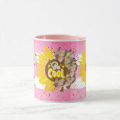 Yellow Sunflower trendy vibrant color paper art マグカップ (中央)