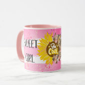 Yellow Sunflower trendy vibrant color paper art マグカップ (正面左)