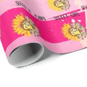 Yellow Sunflower trendy vibrant color paper art ラッピングペーパー (ロールコーナー)