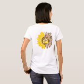 Yellow Sunflower trendy vibrant color paper art Tシャツ (裏面フル)
