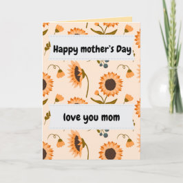 Yellow Sunflowers Happy Mother's Day Love You Mom  カード